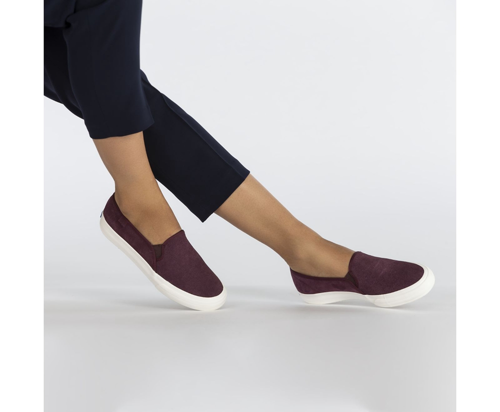 Keds Slip Ons Purple - Double Decker Suede - Womens USBGPA-506